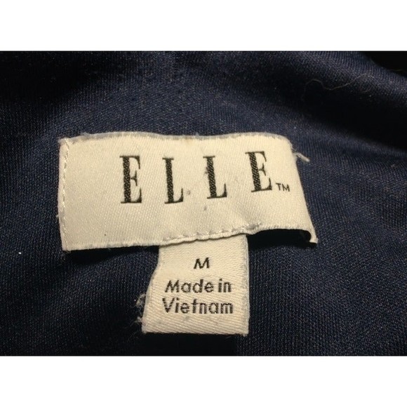 ELLE Navy Shimmer V-Neck Capri Length Pull-On Jumpsuit, Size M - Picture 5 of 8